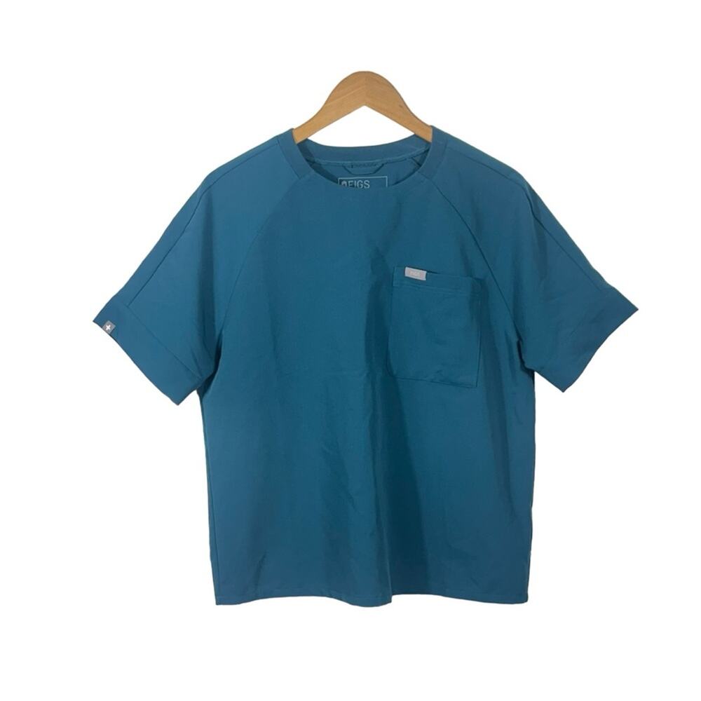 Figs Kaumba Raglan Scrub Top Caribbean Blue Size Small - Picture 2 of 9